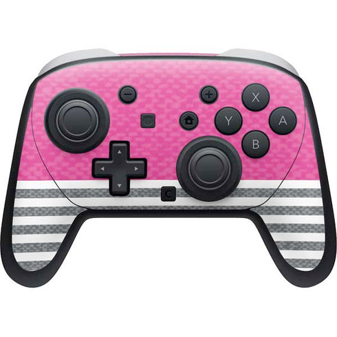 Pink and Grey Stripes Nintendo Skins