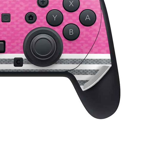 Pink and Grey Stripes Nintendo Switch 2 (2025) Pro Controller Skin