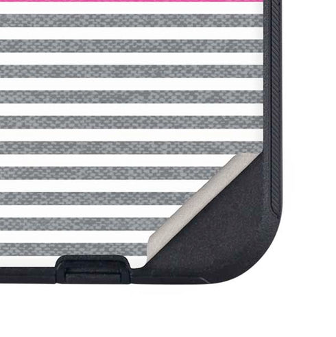 Pink and Grey Stripes Otterbox Defender iPhone Skin