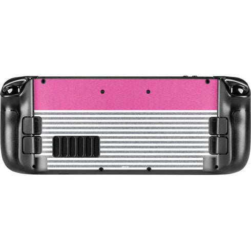 Pink and Grey Stripes Steam Deck Handheld Gaming Computer Skin
