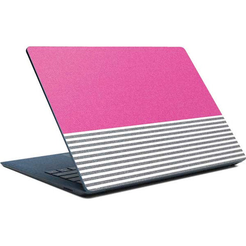Pink and Grey Stripes Surface Laptop Skin