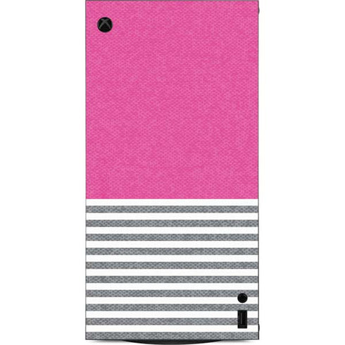 Pink and Grey Stripes XBox Series X Digital Edition Console Skin