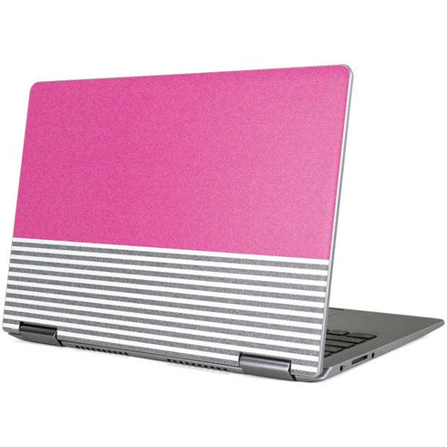 Pink and Grey Stripes Yoga 710 14in Skin
