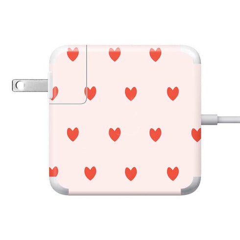 Pink and Red Hearts 85W Power Adapter (15 and 17 inch MacBook Pro Charger) Skin