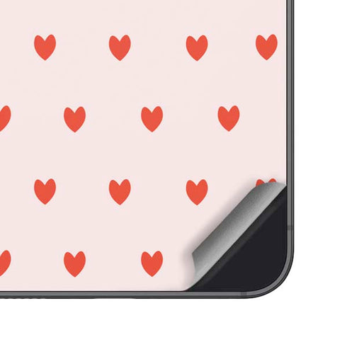 Pink and Red Hearts Galaxy S25 Plus Skin