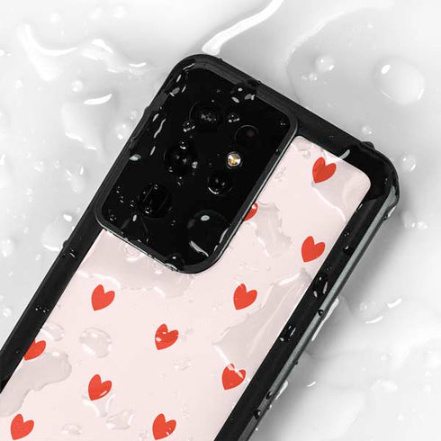 Pink and Red Hearts Galaxy S24 Ultra Waterproof Case