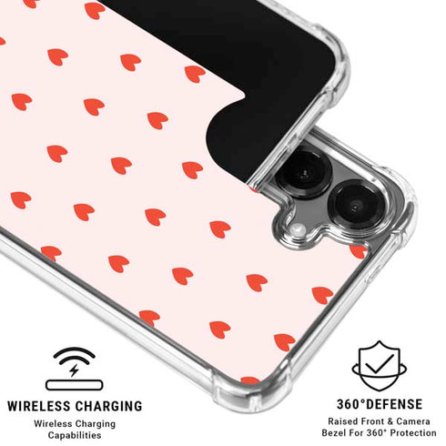 Pink and Red Hearts Galaxy S26 Plus Clear Case
