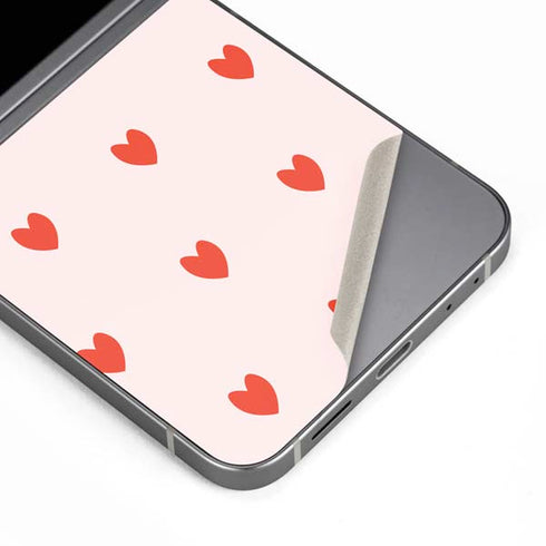 Pink and Red Hearts Galaxy Z Flip6 Skin