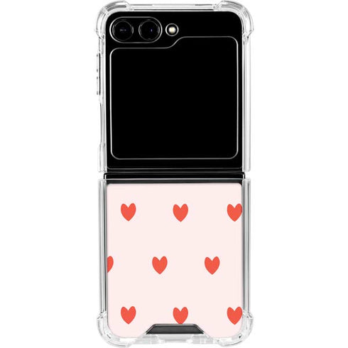Pink and Red Hearts Galaxy Z Flip6 Clear Case
