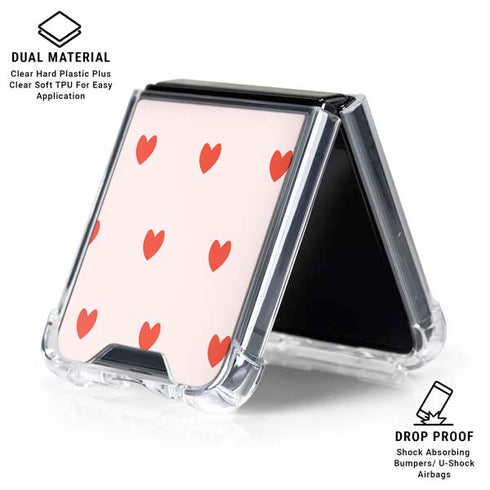 Pink and Red Hearts Galaxy Z Flip6 Clear Case