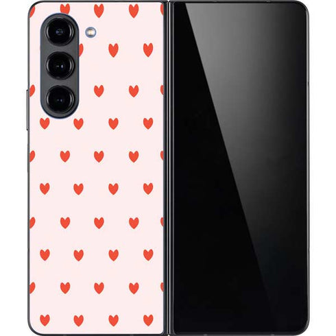 Pink and Red Hearts Galaxy Z Fold5 5G Skin
