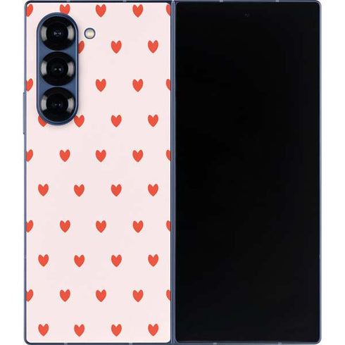 Pink and Red Hearts Galaxy Z Fold6 Skin
