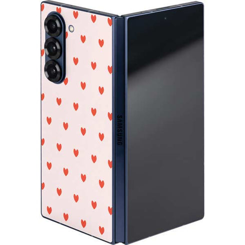 Pink and Red Hearts Galaxy Z Fold6 Skin