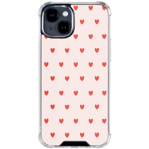 Pink and Red Hearts iPhone 15 Clear Case