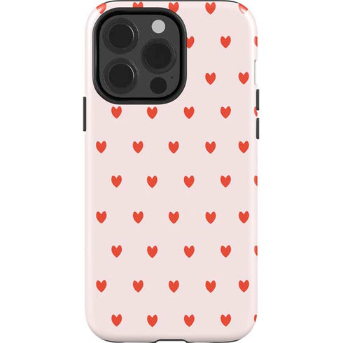 Pink and Red Hearts iPhone 15 Pro Impact Case