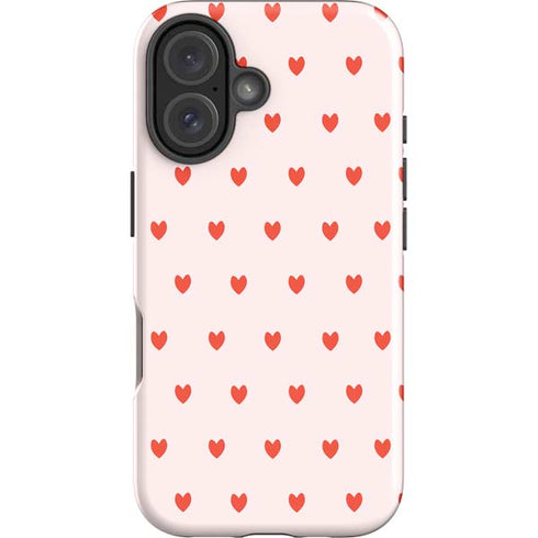 Pink and Red Hearts iPhone 16 Impact Case