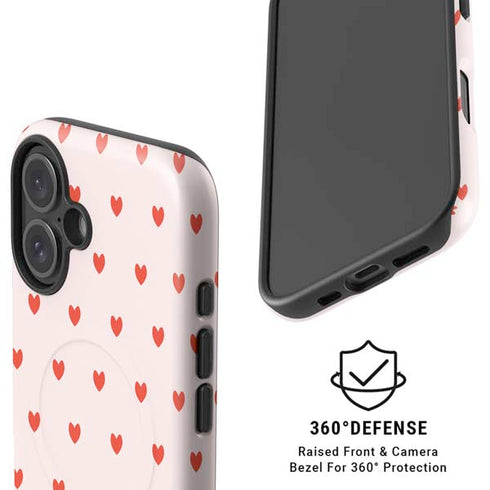 Pink and Red Hearts iPhone 16 Magsafe Impact Case