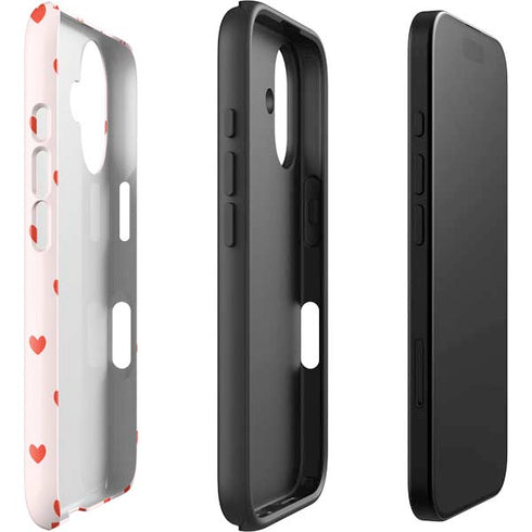 Pink and Red Hearts iPhone 16 Plus Impact Case