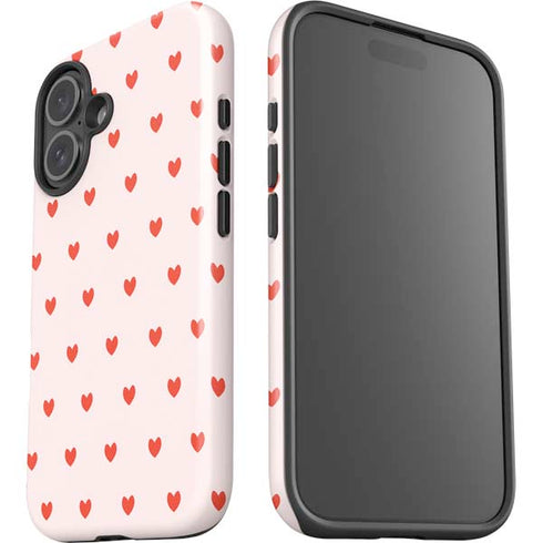 Pink and Red Hearts iPhone 16 Plus Impact Case