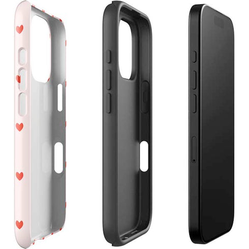 Pink and Red Hearts iPhone 16 Pro Impact Case