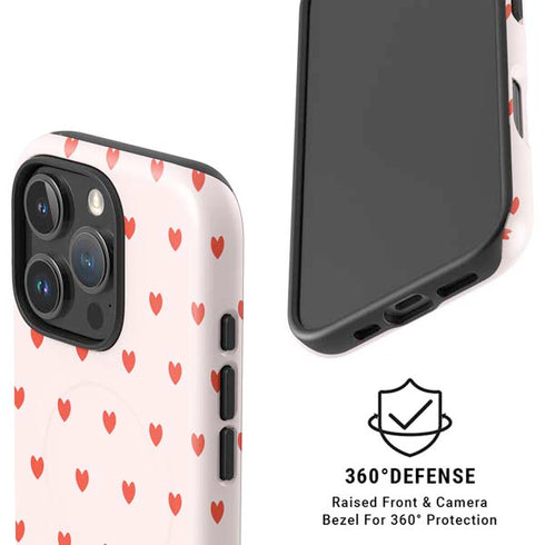Pink and Red Hearts iPhone 16 Pro Magsafe Impact Case