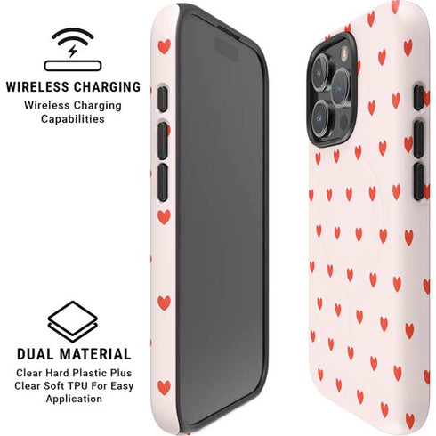 Pink and Red Hearts iPhone 16 Pro Magsafe Impact Case