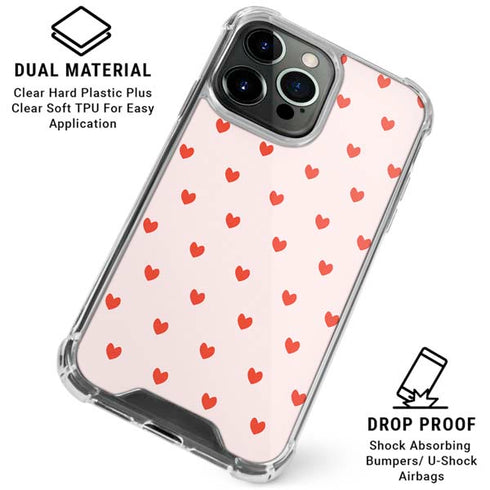 Pink and Red Hearts iPhone 16 Pro Max Clear Case