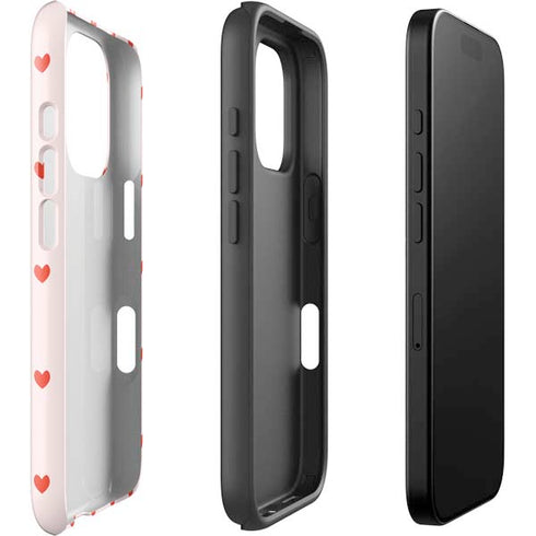 Pink and Red Hearts iPhone 16 Pro Max Impact Case