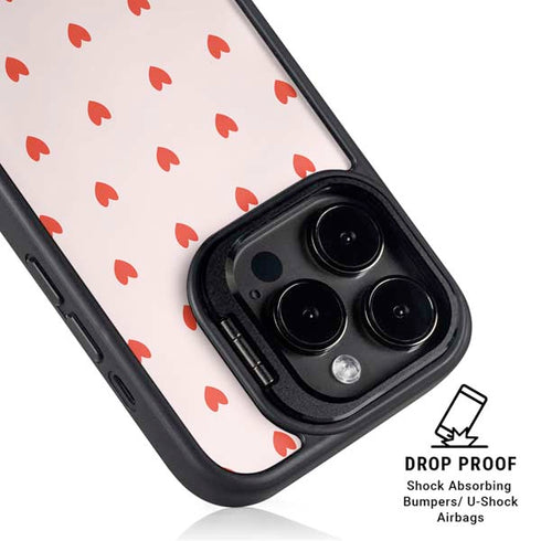 Pink and Red Hearts iPhone 16 Pro Max Kickstand Case