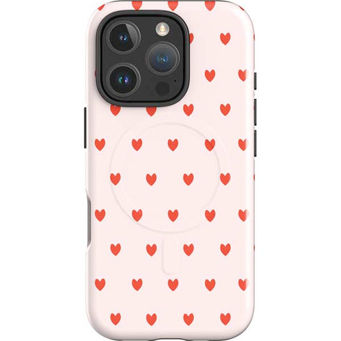 Pink and Red Hearts iPhone 16 Pro Max Magsafe Impact Case
