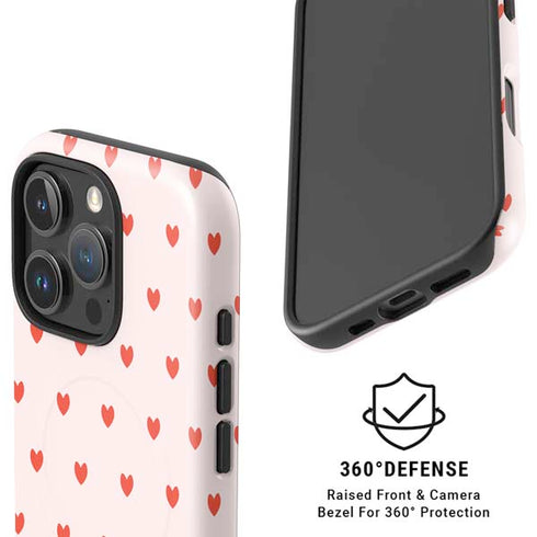 Pink and Red Hearts iPhone 16 Pro Max Magsafe Impact Case