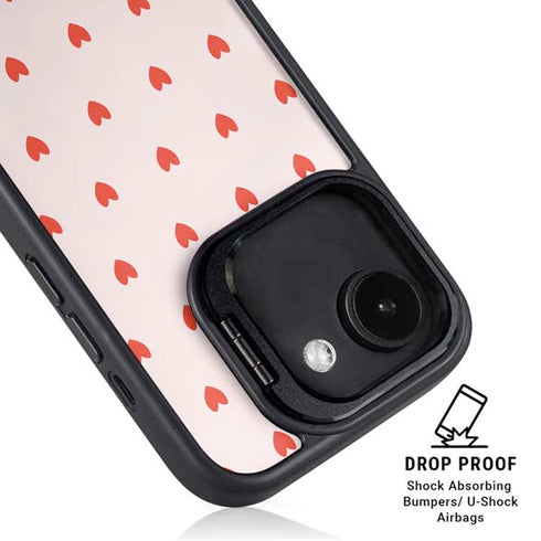 Pink and Red Hearts iPhone 16e Kickstand Case