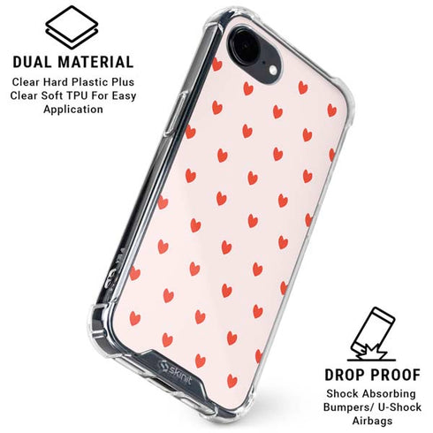 Pink and Red Hearts iPhone 16e Clear Case