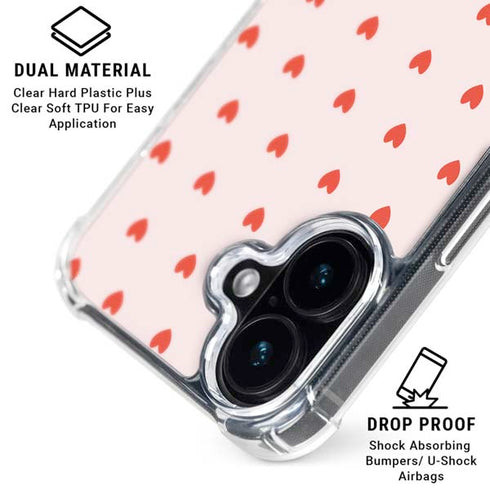Pink and Red Hearts iPhone 17 Clear Case