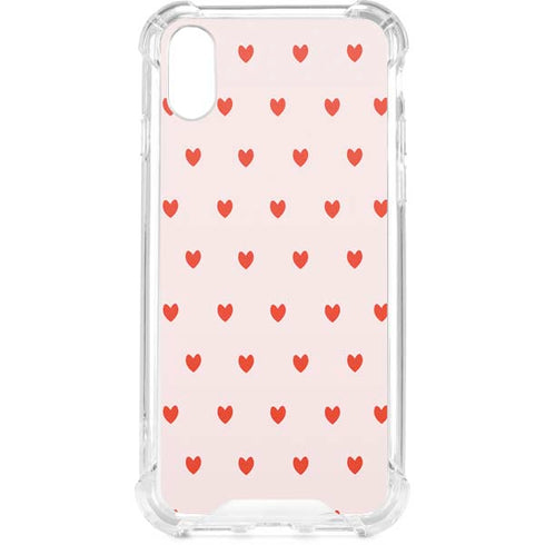 Pink and Red Hearts iPhone XS Clear Case