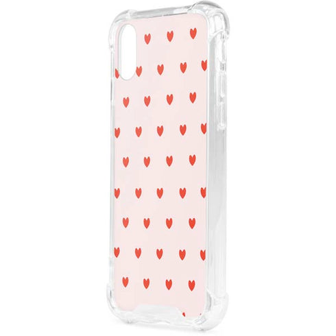 Pink and Red Hearts iPhone XS Clear Case