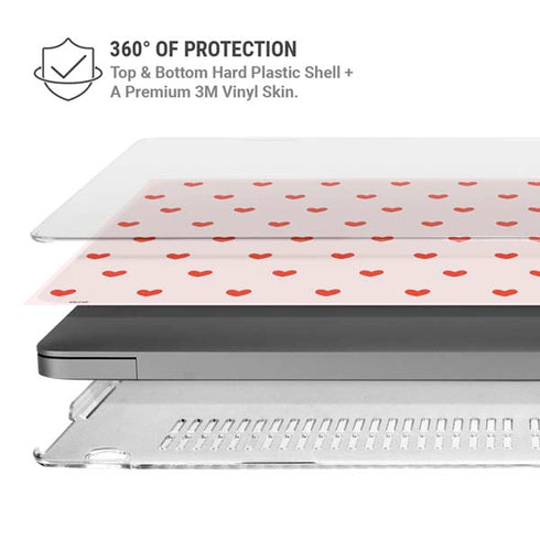 Pink and Red Hearts MacBook Pro 14in (2021-24) Case plus Skin