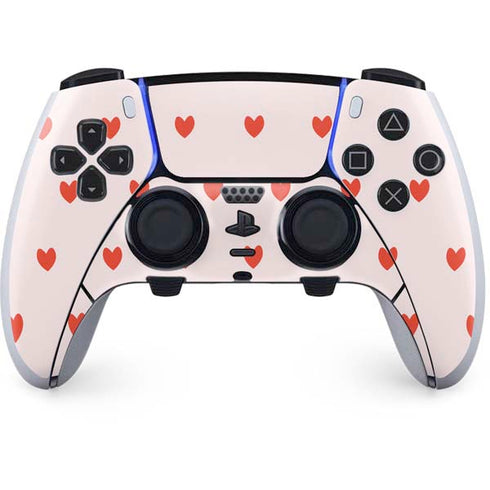 Pink and Red Hearts PS5 DualSense Edge Pro Controller Skin