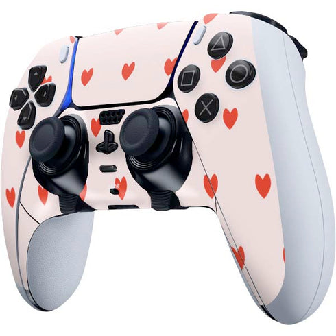 Pink and Red Hearts PS5 DualSense Edge Pro Controller Skin