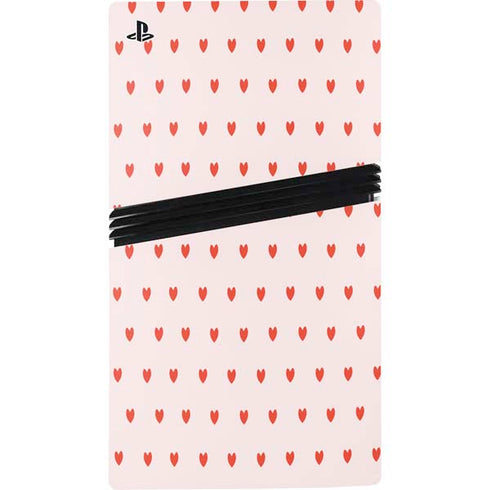 Pink and Red Hearts PS5 Pro Console Skin