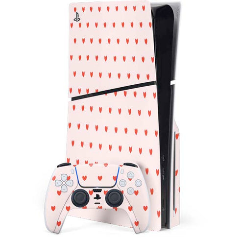 Pink and Red Hearts PlayStation PS5 Skins