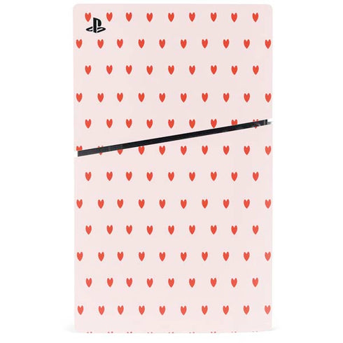 Pink and Red Hearts PS5 Slim Digital Edition Console Skin