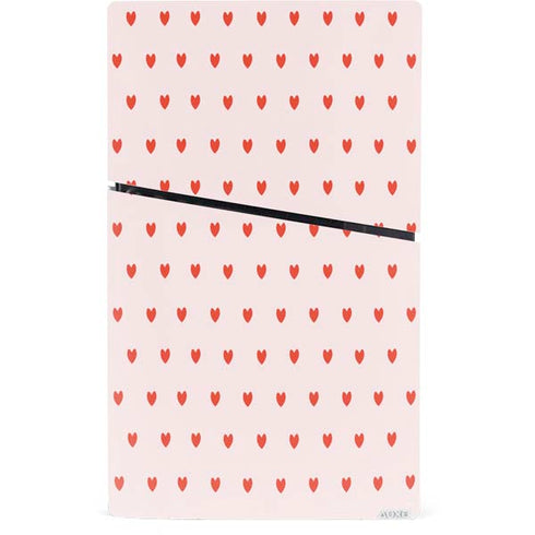 Pink and Red Hearts PS5 Slim Digital Edition Console Skin