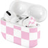 Pink and White Checkerboard AirPods Skins