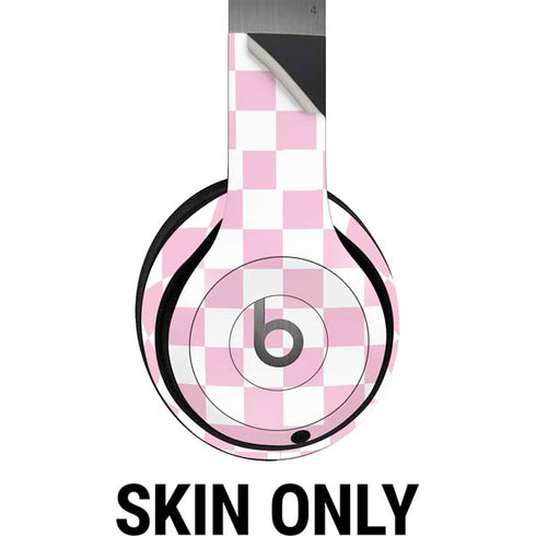 Pink and White Checkerboard Beats Solo 4 Wireless Headphones Skin