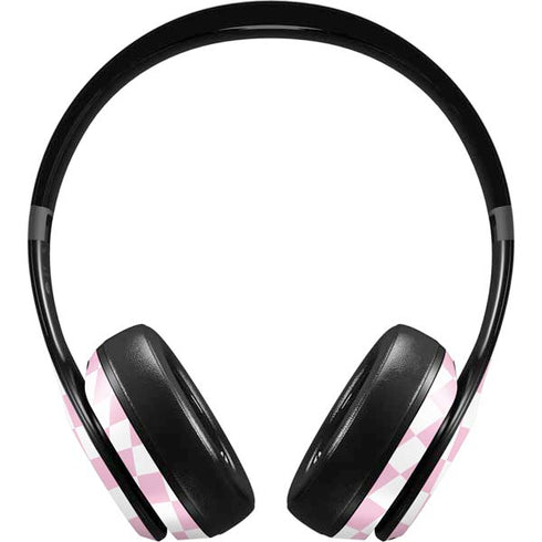 Pink and White Checkerboard Beats Solo 4 Wireless Headphones Skin