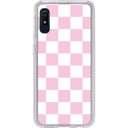 Pink and White Checkerboard Galaxy Cases