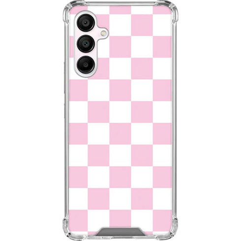 Pink and White Checkerboard Galaxy A16 5G Clear Case