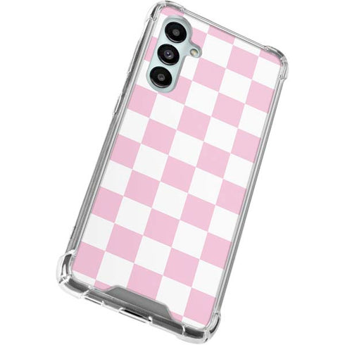 Pink and White Checkerboard Galaxy A16 5G Clear Case