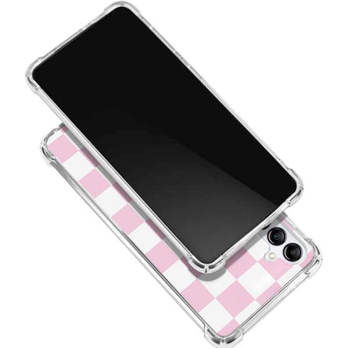 Pink and White Checkerboard Galaxy A16 5G Clear Case
